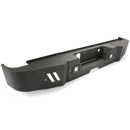 Solid Spare Fits 2015-2019 GMC Sierra 2500HD/3500HD Black Steel Rear Bumper with LED lights