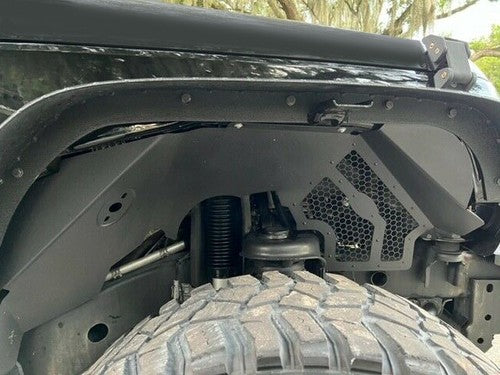 Solid Spare Front Inner Fender Liners Flares Aluminum For 2007-2018 Jeep Wrangler JK JKU