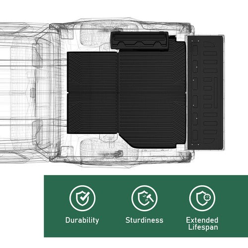 Solid Spare Fit For 17-24 Honda Ridgeline 5.3FT All Weather TPE Truck Bed Mat Protection