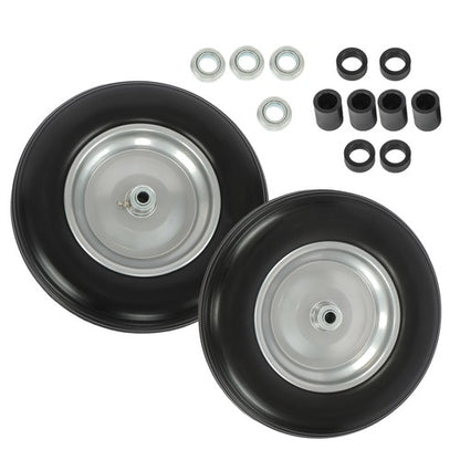 Solid Spare 2-Pack 14.5x4-8 Wheelbarrow Tire And Wheel 5/8" Bearings Fits For Garden Cart