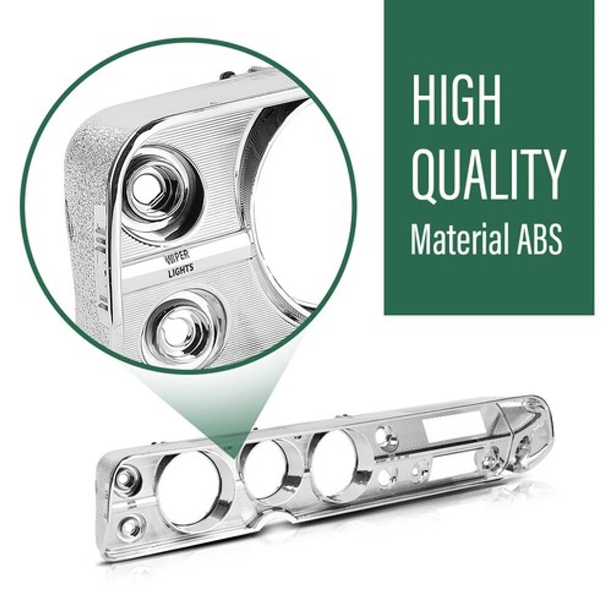 Solid Spare Silver Dash Trim Bezel Fit For 1965 Chevy Chevelle & El Camino With A/C