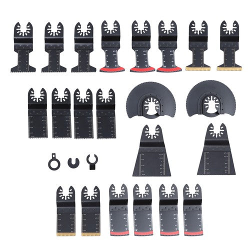 Solid Spare 25PCS Titanium Oscillating Tool Blade, Professional Bi-Metal Multitool Blades Ki