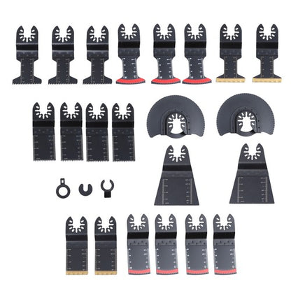Solid Spare 25PCS Titanium Oscillating Tool Blade, Professional Bi-Metal Multitool Blades Ki