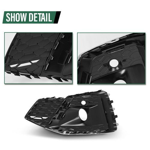 Solid Spare Front Bumper Fog Light Bezel Cover Left & Right Fit For 2020-2023 Audi A5 S5