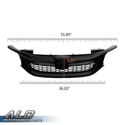 Solid Spare Front Bumper Upper Hood Grill Fit For 16-17 Honda Accord Sedan Sport Style