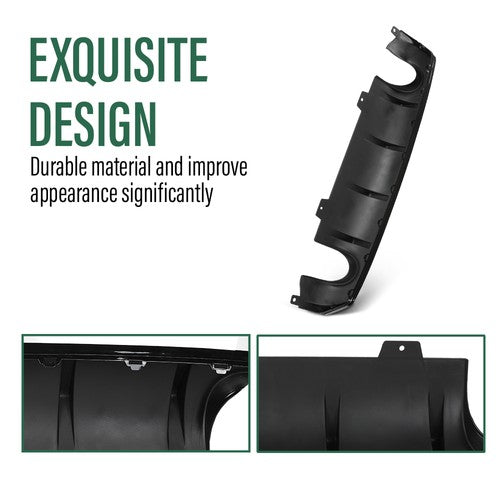 Solid Spare Fit For 2016-2021 Honda Civic Rear Bumper Lip Diffuser Splitter Spoiler Black