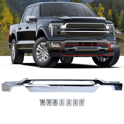 Front Bumper Lower Molding Trim Valance Chrome For 2024-2025 Ford F-150 XL XLT
