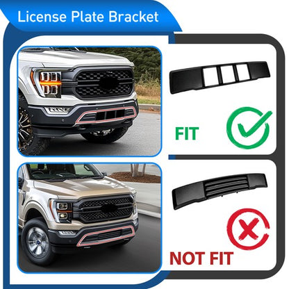 Solid Spare For Ford F-150 2021 2022 2023 Front Bumper License Plate Bracket Frame Holder