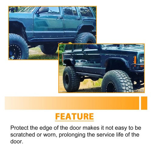 Solid Spare Lower Door Side Panel Armor For 1984-2001 Jeep Cherokee XJ 4-Door Brand New