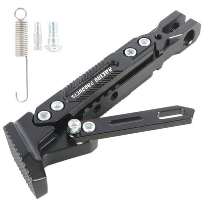 Solid Spare Motorcycle CNC Aluminum Alloy Adjustable Kickstand Foot Side Stand Black