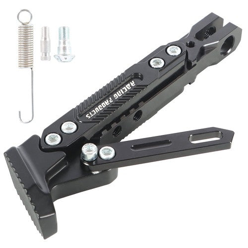 Solid Spare Motorcycle CNC Aluminum Alloy Adjustable Kickstand Foot Side Stand Black