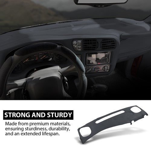 Solid Spare Fit For 98-02 Chevy S10 Blazer GMC S15 Jimmy TPE Dash Board Cap Cover Pad Gray