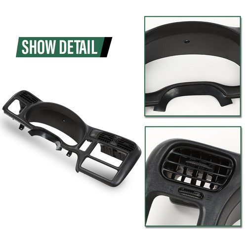 Solid Spare Fit For 98-05 S10 Blazer Jimmy Sonoma Double Din Dash Radio Cluster Bezel Black