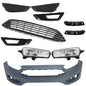 Solid Spare For Ford Focus 15-2018 Front Bumper Cover+Upper Grille w/Fog Light (Cover) Pair