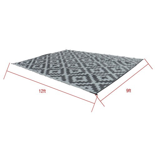 Solid Spare Waterproof Outdoor Rug Outdoor Plastic Straw Rug 9x12FT Black Gray Camping