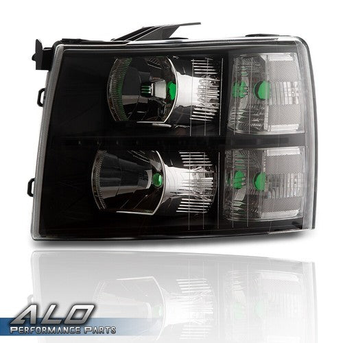 Solid Spare Fit For 07-14 Chevy Silverado 1500/2500/3500 LED DRL Strip Headlights Black