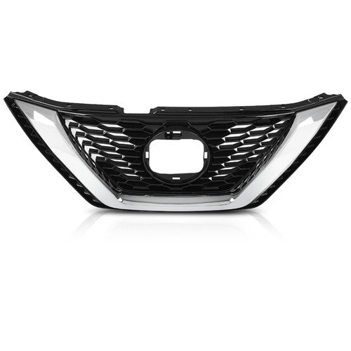 Solid Spare Fit For 20-21 Nissan Qashqai Rogue Sport Front Upper Grille Assembly Chrome