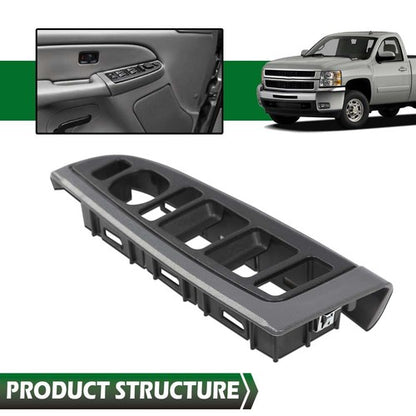 Solid Spare Fit For 03-07 Chevy Silverado GMC Sierra Front Left Window Switch Bezel Gray
