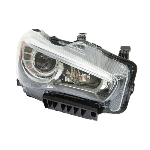 Solid Spare Clear Front Headlight Right/RH Fit For Infiniti Q50 2014-2017 LED w/o AFS Chrome