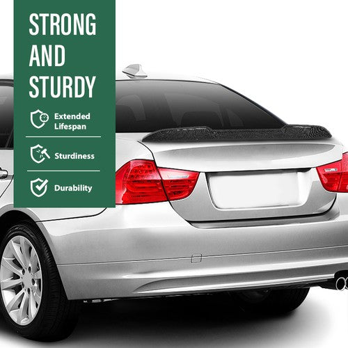 Solid Spare Fit For 06-11 BMW E90 3 Series 328i 335i Carbon Look PSM Style Rear Spoiler Wing