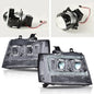 Solid Spare Fit For 2007-2014 Avalanche Tahoe Suburban Smoke/Chrome LED Projector Headlights