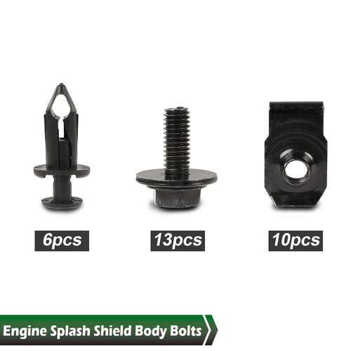 Solid Spare Engine Splash Shield Body Bolts Screws Fender Bumper Clip Rivets kit