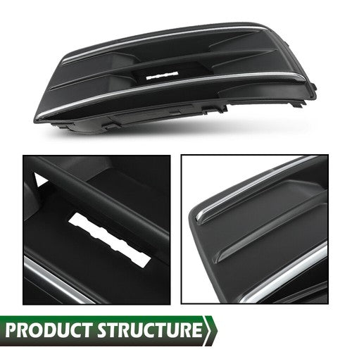 Solid Spare Fit For 2018-2020 Audi Q5 Front Bumper Insert Fog Light Cover Left Driver Side