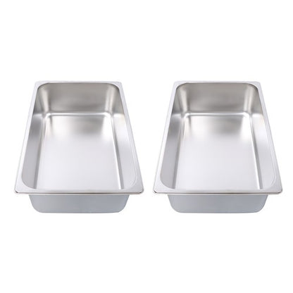 Solid Spare 2 Pack 6 Inch Deep Full Size Restaurant Steam Table Pans Without Lid