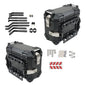 Solid Spare 36L Motorbike Hard Side Saddlebag Box Trunk Tour with Support Racks 2×Side Case