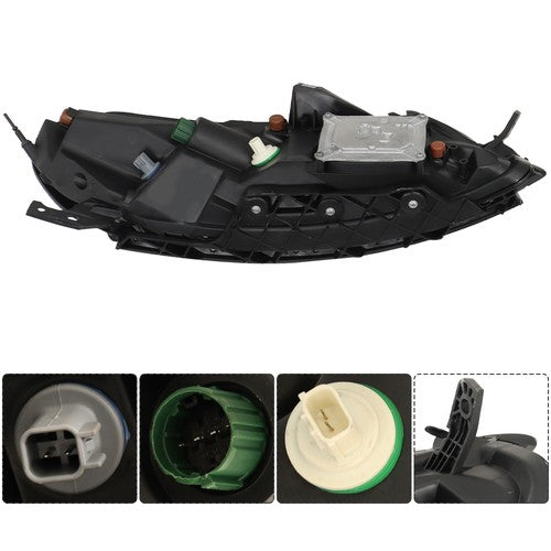 Solid Spare Right&Left Headlight w/LED DRL/Ballast Halogen Lamp For Jeep Cherokee 2014-2018