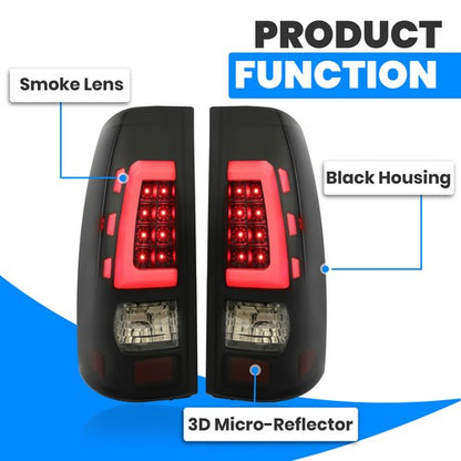 Solid Spare LED Rear Tail Lights For 99-06 Chevy Silverado 99-02 GMC Sierra 1500 2500 3500