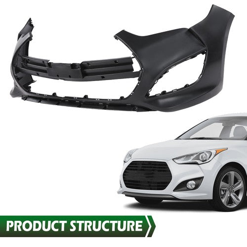 Solid Spare Fit For 2013-2017 Hyundai Veloster Turbo Front Bumper Cover Fascia NEW