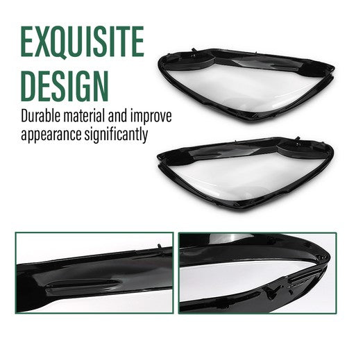 Solid Spare Fit For 2015-2017 Mercedes Benz W205 C180 C200 C260L Headlight Replacement Lens