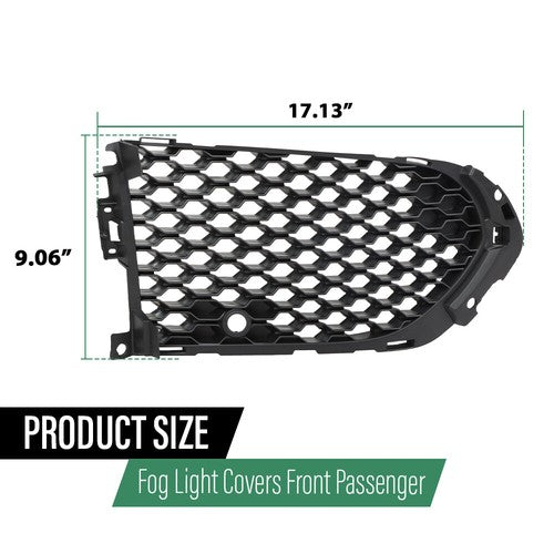 Solid Spare Fit For 17-20 Jaguar F-Pace Front Bumper Insert Fog Light Cover Right Side