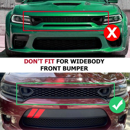 Solid Spare Front Upper Grille Grill With 2 Side Bezels FOR 2015-2023 Dodge Charger SRT GT