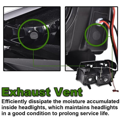 Solid Spare Fit For 2004-2012 GMC Colorado Canyon Smoked/Clear LED DRL Headlight Lamps
