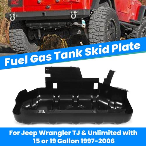 Solid Spare Fuel Tank Skid Plate For 97-06 Jeep Wrangler TJ & Unlimited with 15 or 19 Gallon