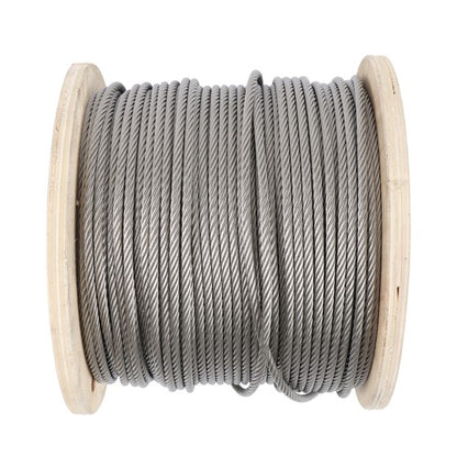 Solid Spare 3/16"x500ft 7x19 T304 Stainless Steel Wire Rope Cable 3700lb Fracture Strength