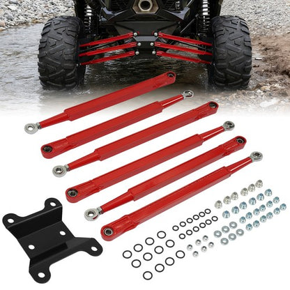 Solid Spare Red Boxed Rear Radius Arms For Can-Am Maverick X3 2017+ 64\" Body Powder Coated