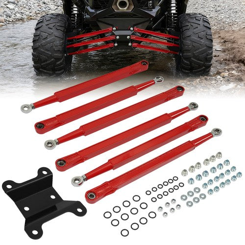 Solid Spare Red Boxed Rear Radius Arms For Can-Am Maverick X3 2017+ 64\" Body Powder Coated