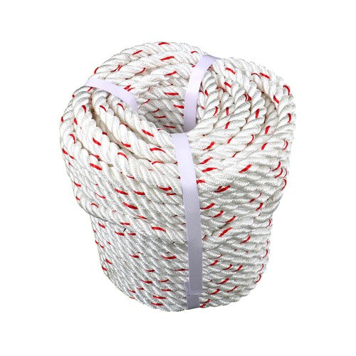 Solid Spare 1/2 'X 120'High Strength Braided Rope Breaking Strength 1160 Pounds White Red