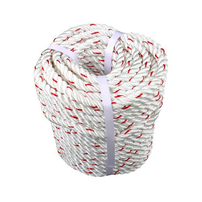 Solid Spare 1/2 'X 120'High Strength Braided Rope Breaking Strength 1160 Pounds White Red