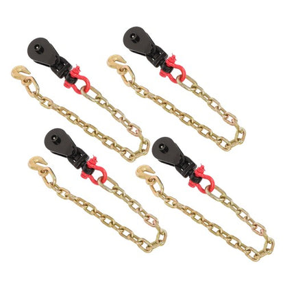Solid Spare 4PCS 2Tons Snatch Block | 3" Sheave for 3/8" Inch Wire Rope with G70 Chain Black