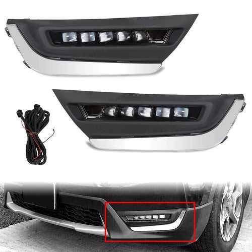 Solid Spare LED DRL Daytime Running Fog Lamp Lights w/Brackets For Honda CRV CR-V 2017-2019