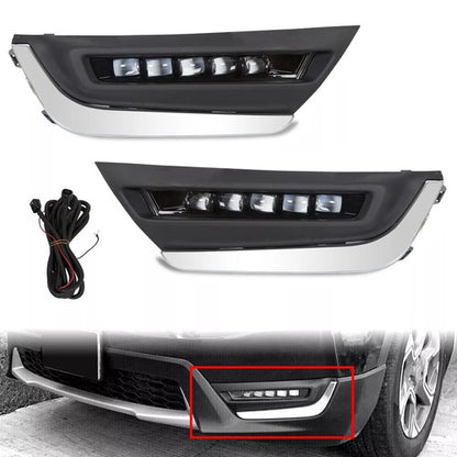 Solid Spare LED DRL Daytime Running Fog Lamp Lights w/Brackets For Honda CRV CR-V 2017-2019