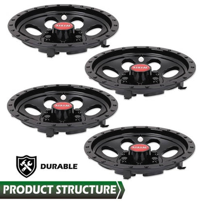 Solid Spare Fit For EZGO Club Car Yamaha 4pcs 10" Golf Cart Wheel Covers Hub Caps Black
