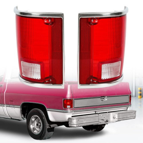 Solid Spare Tail Light Lens Pair For Chevrolet C10 C20 K10 R1500 Suburban 1973 75-86 1991
