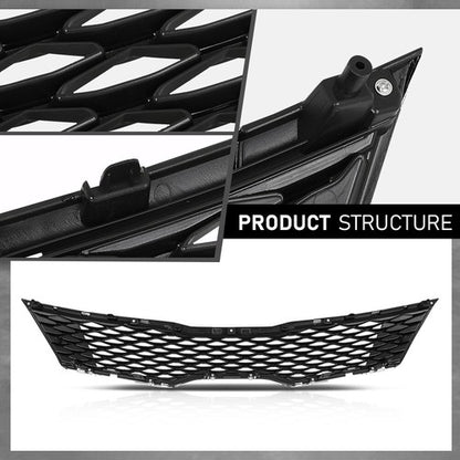 Solid Spare Fit For 2016-2018 Kia Optima SX SXL Front Bumper Upper Grille Black & Chrome