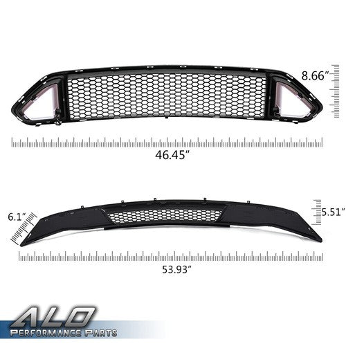 Solid Spare Fit For 18-21 Ford Mustang Turn Signal LED DRL Light Upper & Lower Bumper Grille