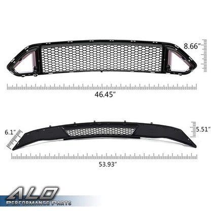 Solid Spare Fit For 18-21 Ford Mustang Turn Signal LED DRL Light Upper & Lower Bumper Grille